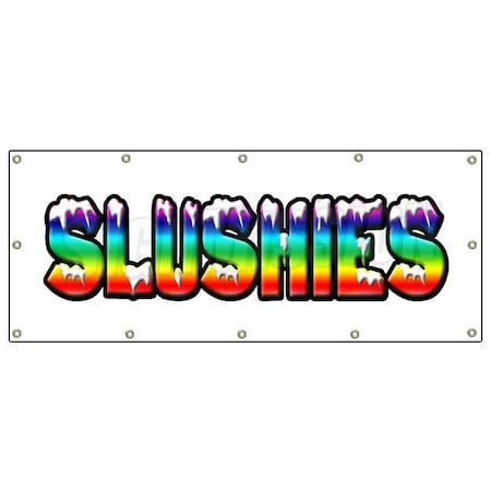 Signmission Slushies Banner Heavy Duty 13 Oz Vinyl with Grommets Single Sided B-120 Slushies